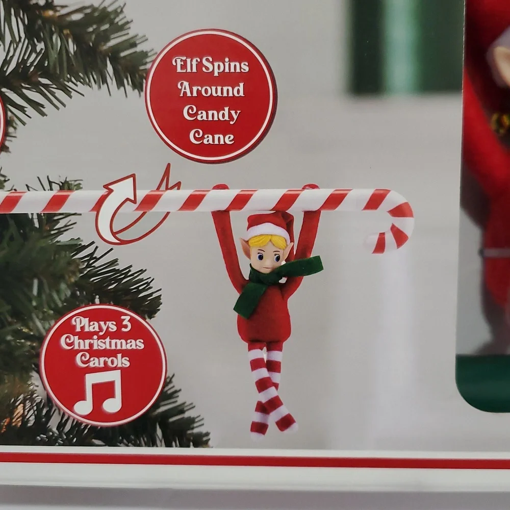 Animated candy cane acrobat‎ elf new